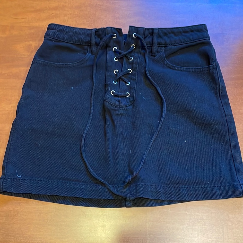 Black jean skirt